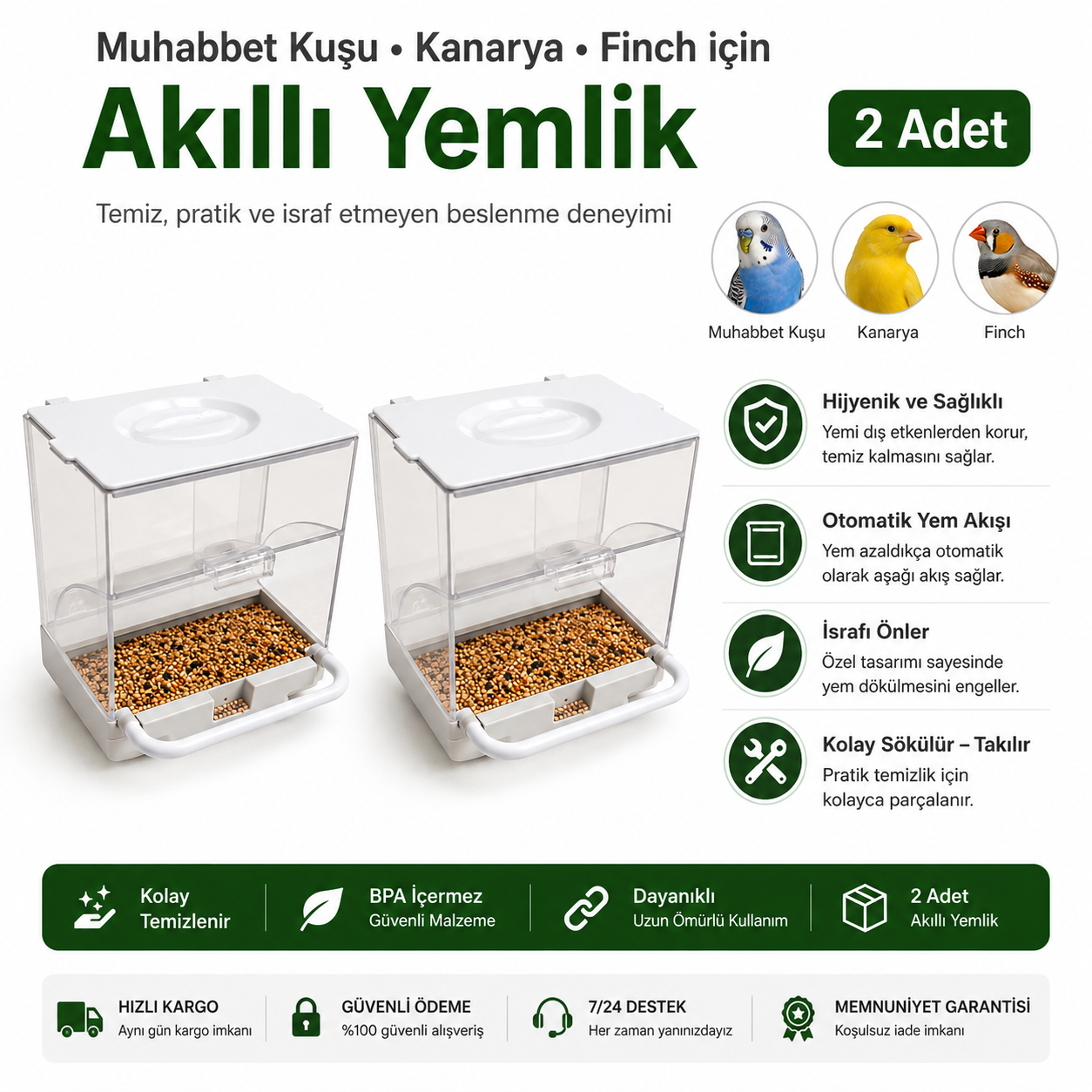 Akıllı Yemlik ( Beyaz 2 adet )
