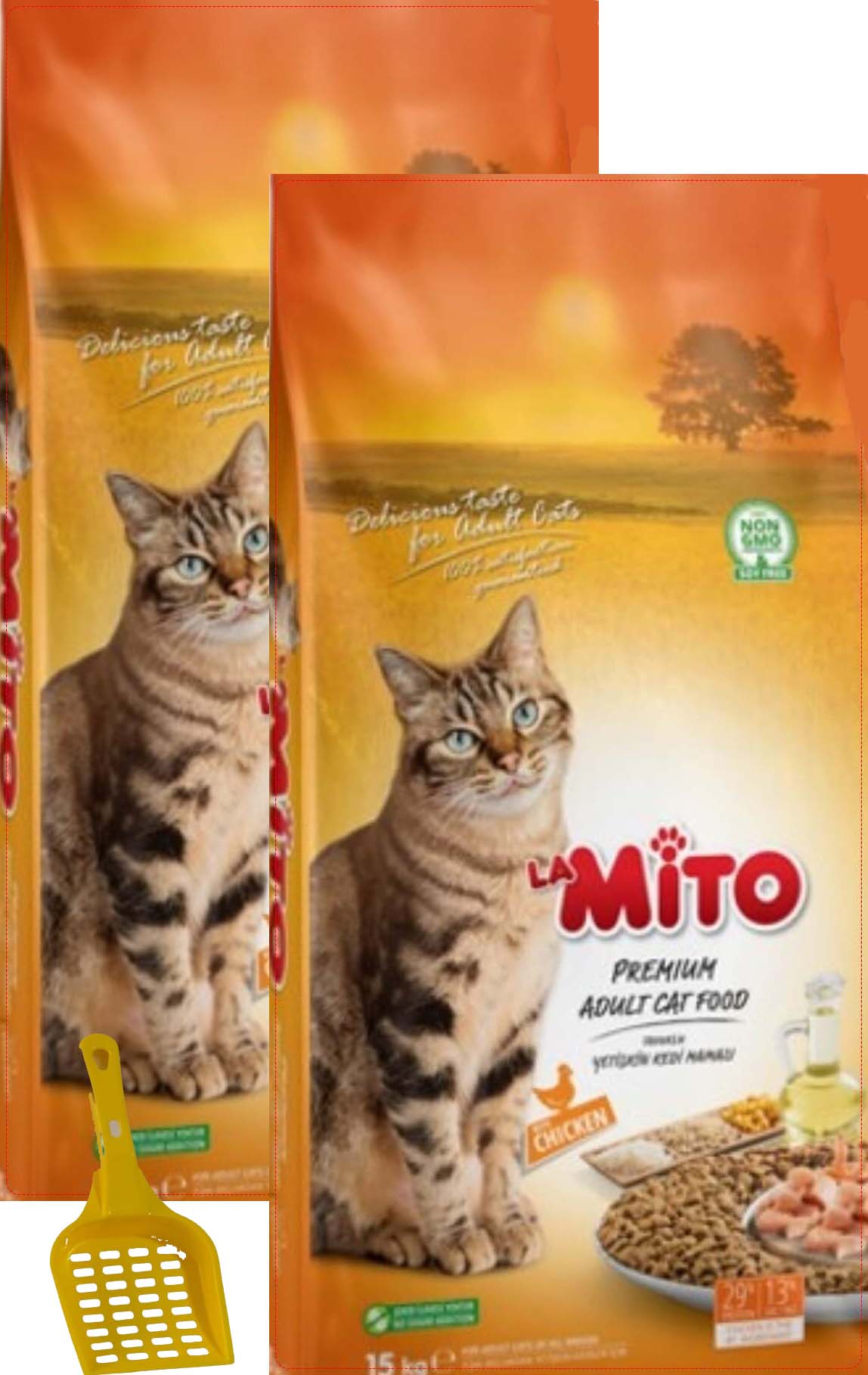 Mito Tavuklu Yetişkin Kedi Maması 1 kg x 2 Adet + Kürek